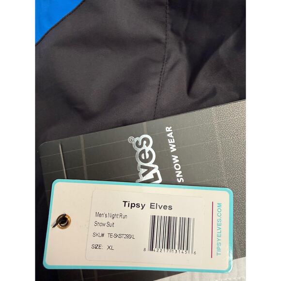 Tipsy Elves Snow Suit Mens XL Black Pink Blue Night Run One Piece Ski Retro NWT - Picture 7 of 15